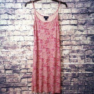 Ann Taylor Pink Paisley 40" Rayon Spaghetti Strap Dress Size 6P